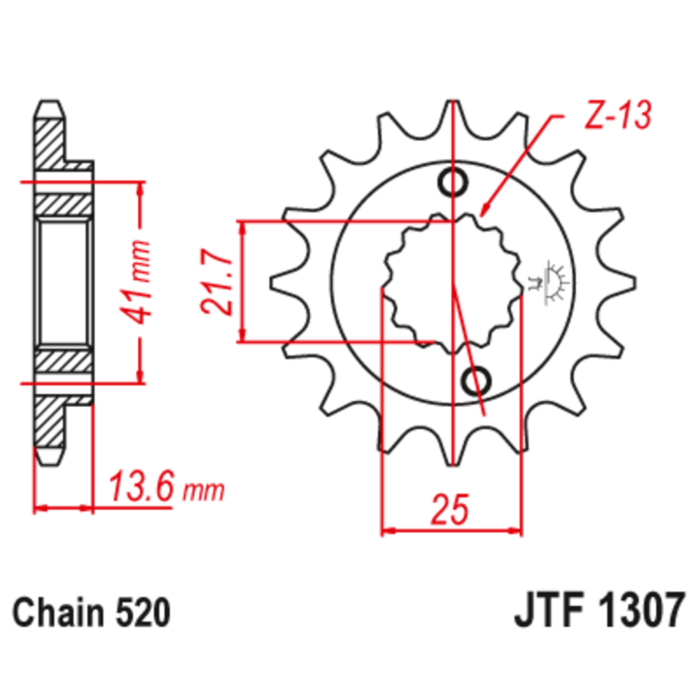 Звезда ведущая , с демпфером, JT 1307.15RB