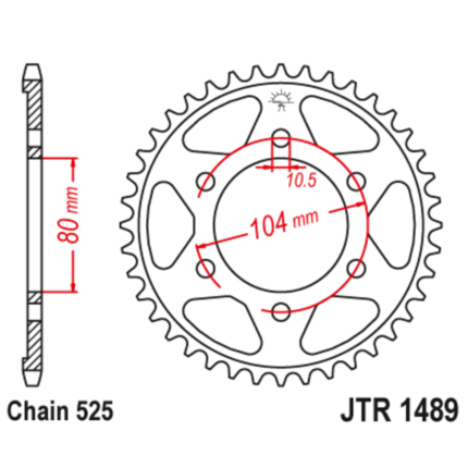 Звезда задняя (ведомая),(сталь) JT 1489.39ZBK